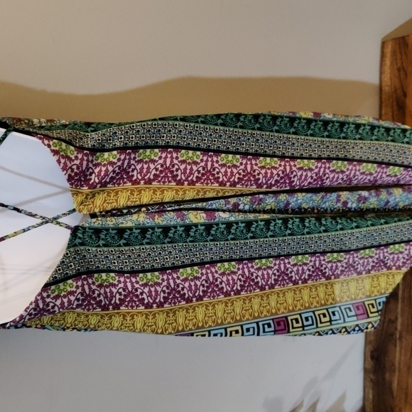 Intu Boho Shift Dress, Size Small, Strappy Back, Longer Back, Beautiful Fabric - Picture 7 of 10